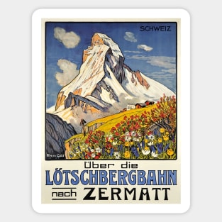 Vintage Zermatt Travel Poster Sticker